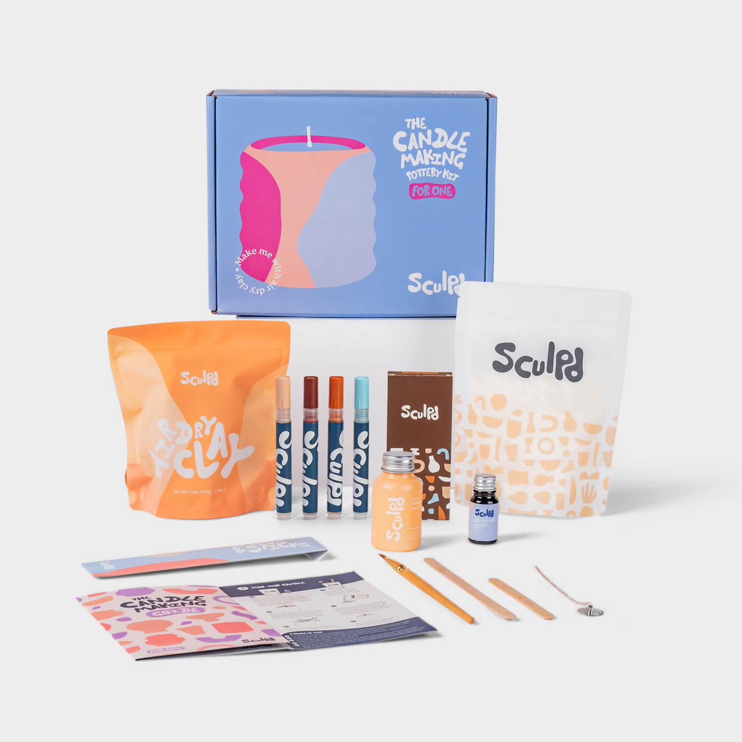 Sculpd Candle Making Kit Candle Making Kit Sculpd Terracotta Pens One Candle Ginger & Orange