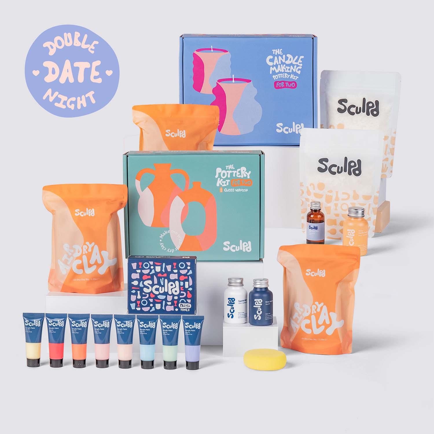 Double Date Night Bundle Pottery Bundle Sculpd Pastel Tones