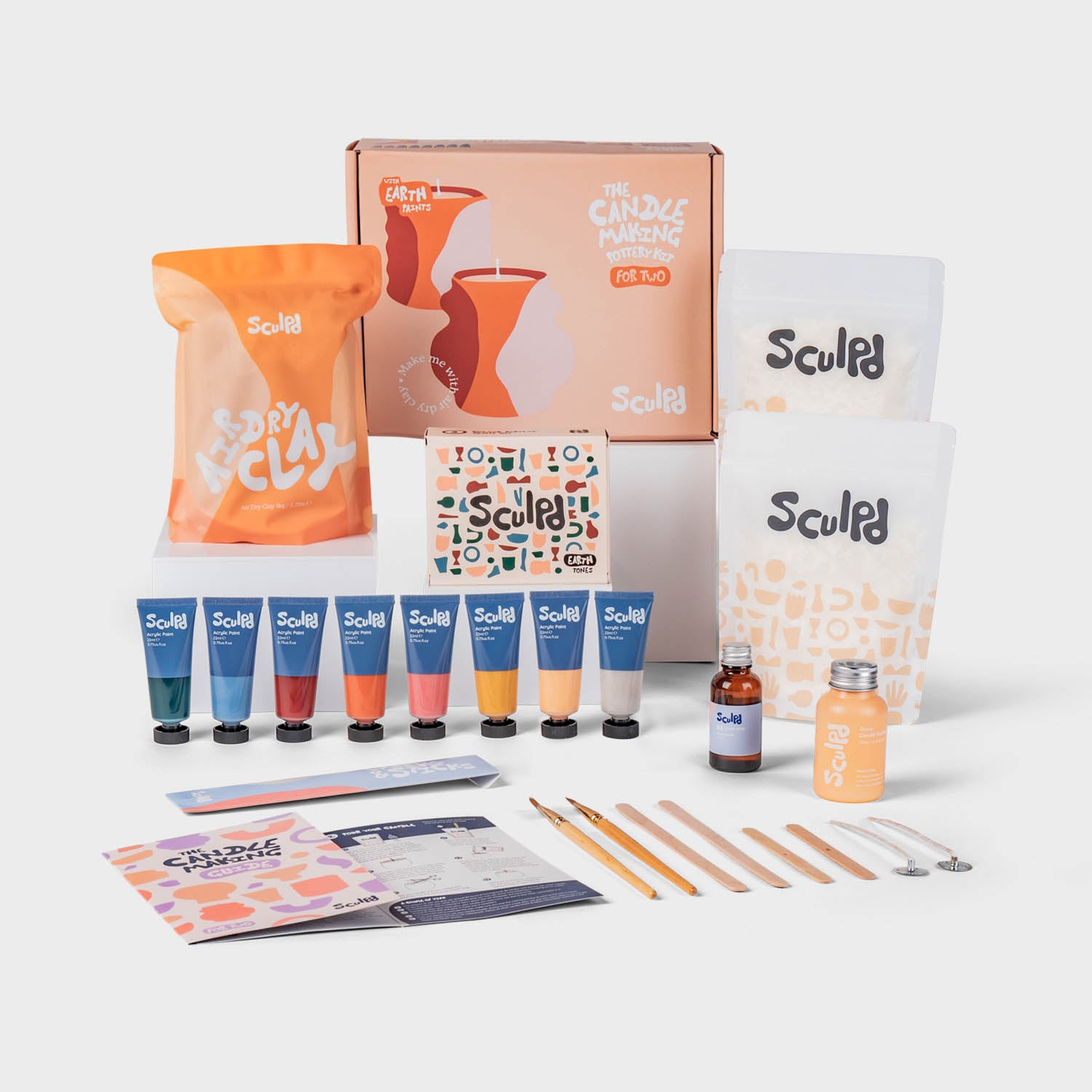 Sculpd Candle Making Kit Candle Making Kit Sculpd Earth Tones Two Candles Peony Rose