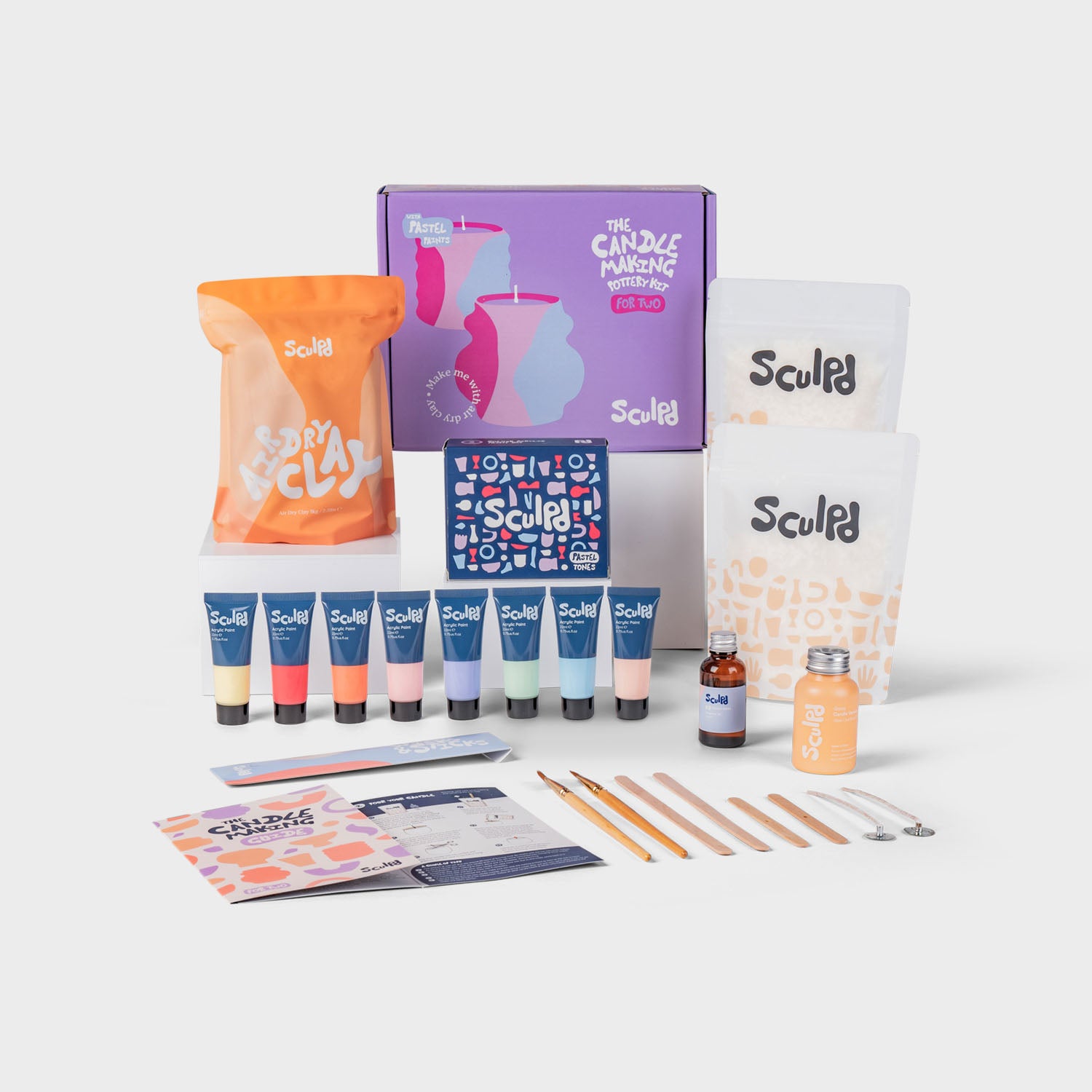 Sculpd Candle Making Kit Candle Making Kit Sculpd Pastel Tones Two Candles Peony Rose