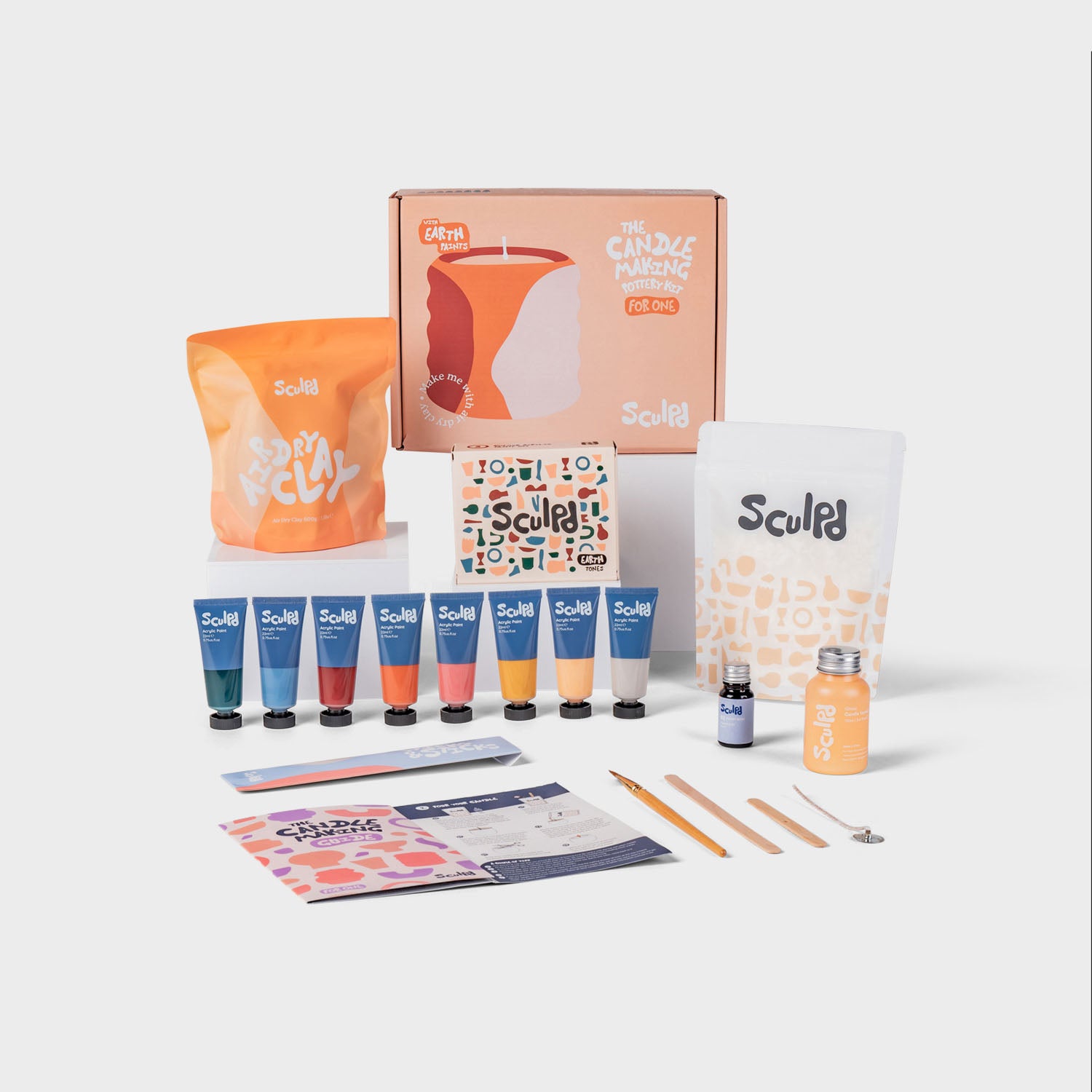 Sculpd Candle Making Kit Candle Making Kit Sculpd Earth Tones One Candle Peony Rose